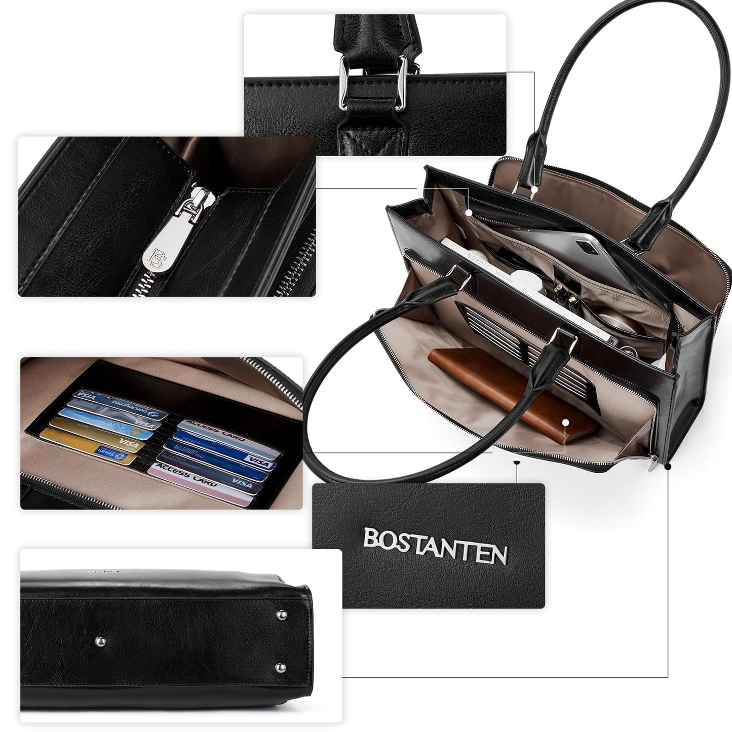 BOSTANTEN Leather Briefcase