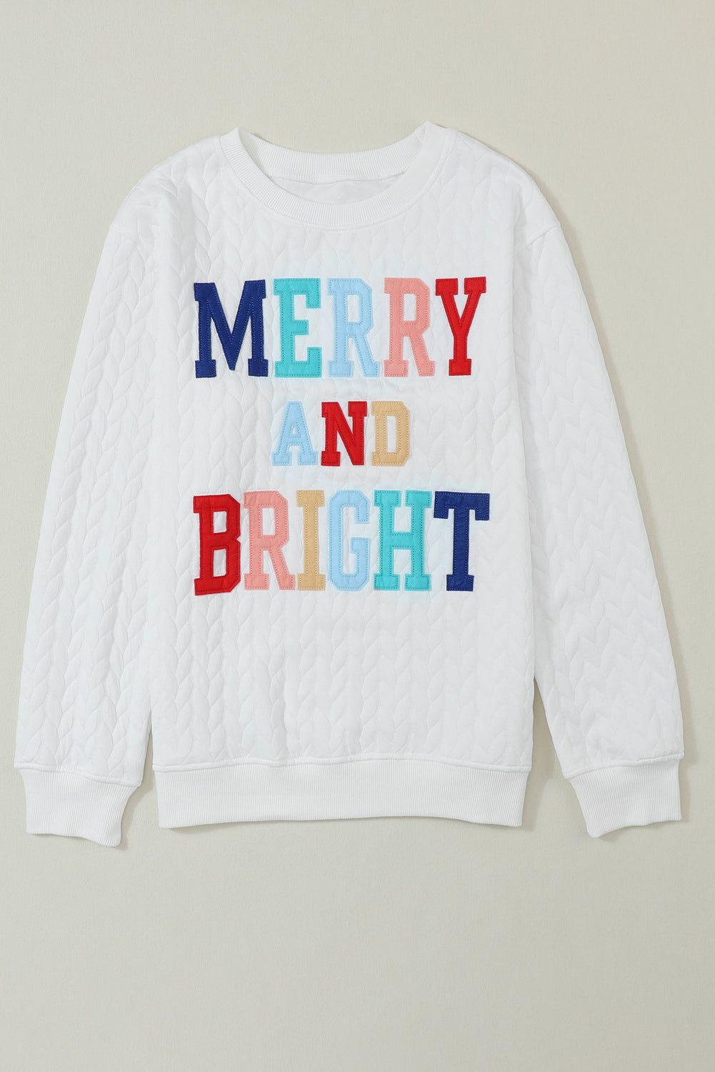 Blackish Green Merry And Bright Quilted Sweatshirt